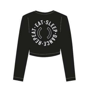 schwarzes Cropped-Shirt mit Tanztage-Logo 