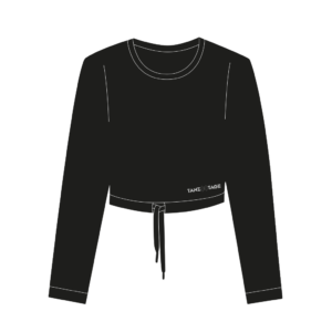 schwarzes Cropped-Shirt mit Tanztage-Logo 